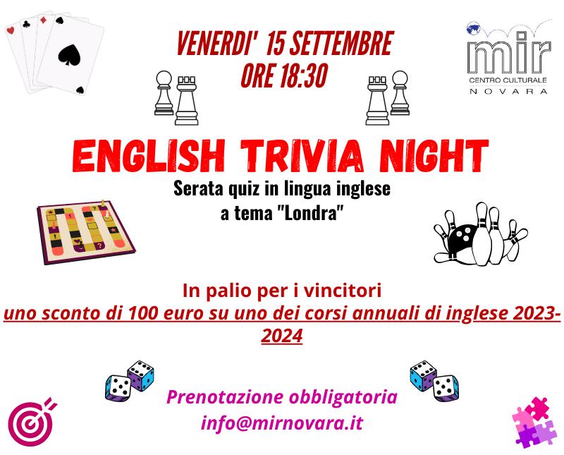 ENGLISH TRIVIA NIGHT