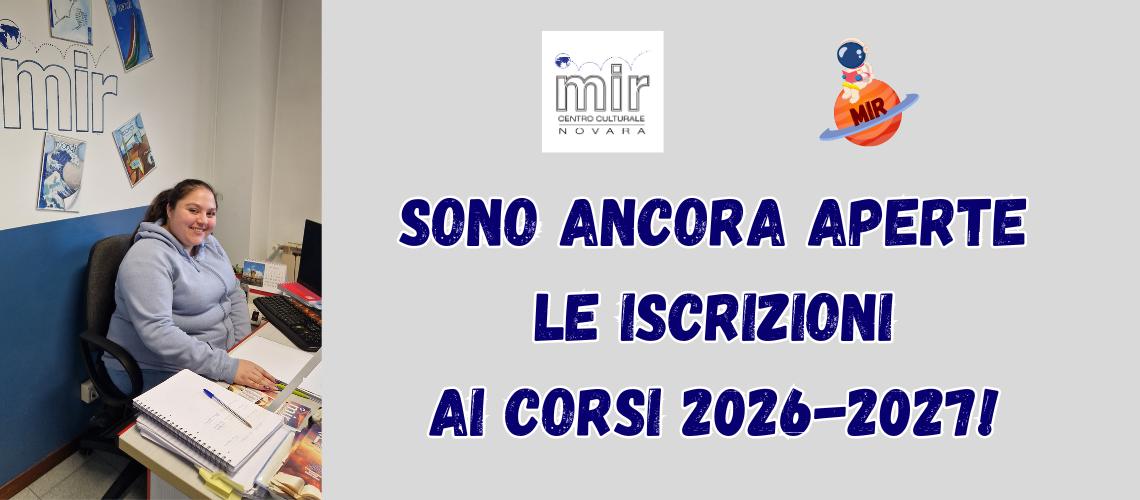 SONO ANCORA APERTE LE ISCRIZIONI AI CORSI 2026-2027!